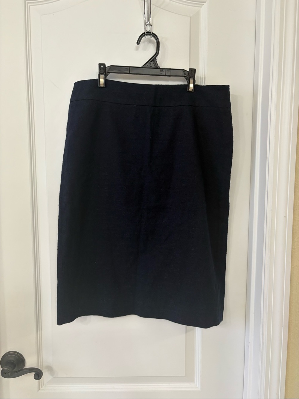 J.Crew Women’s Size 8 Navy Textured Pencil Skirt Cotton Blend Lined Career